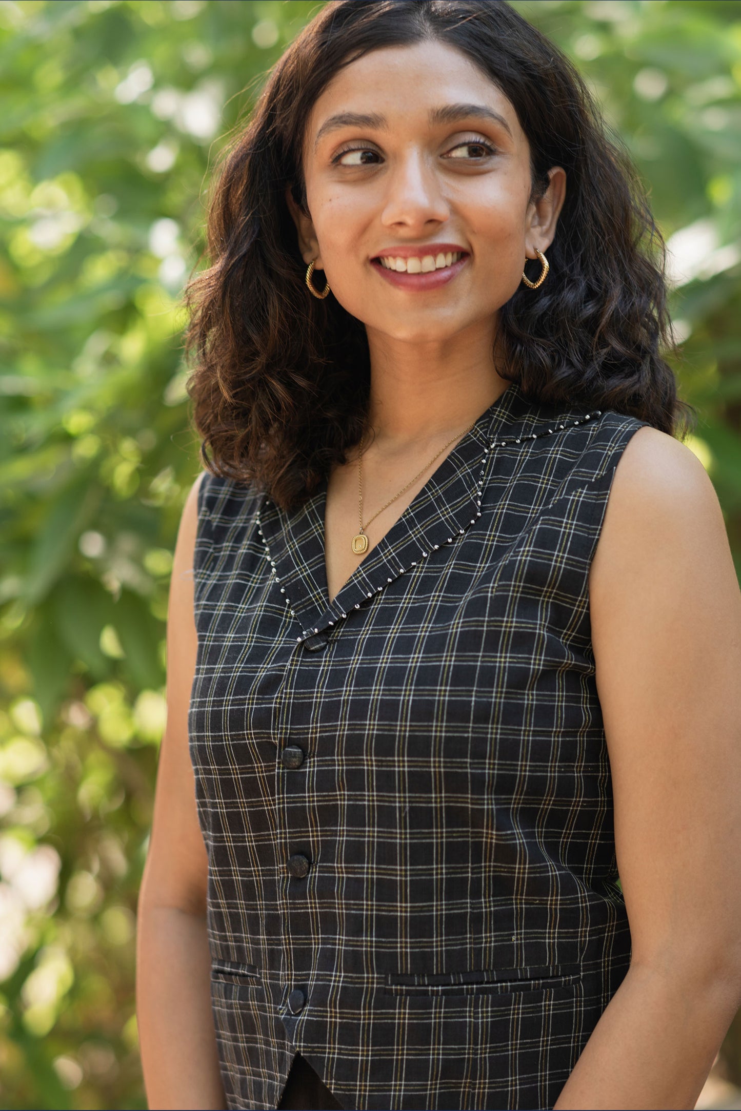 Senorita Checks Waistcoat and Skirt Co-ord