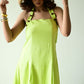 Lime Halter Neck Padded Dress
