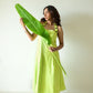 Lime Halter Neck Padded Dress