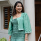 Chhaya Green Smocked Maxi Dress with jacket