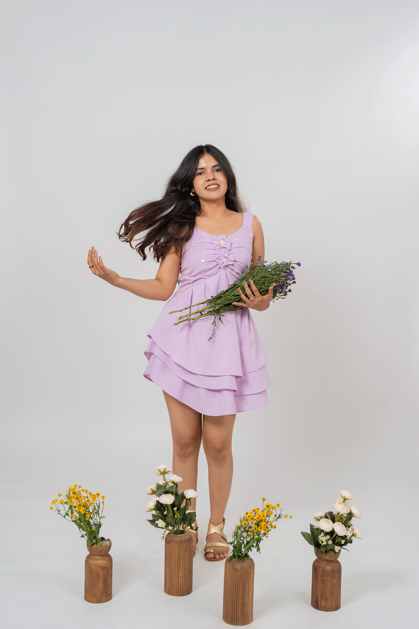 Chameli Three-tier Short Dress