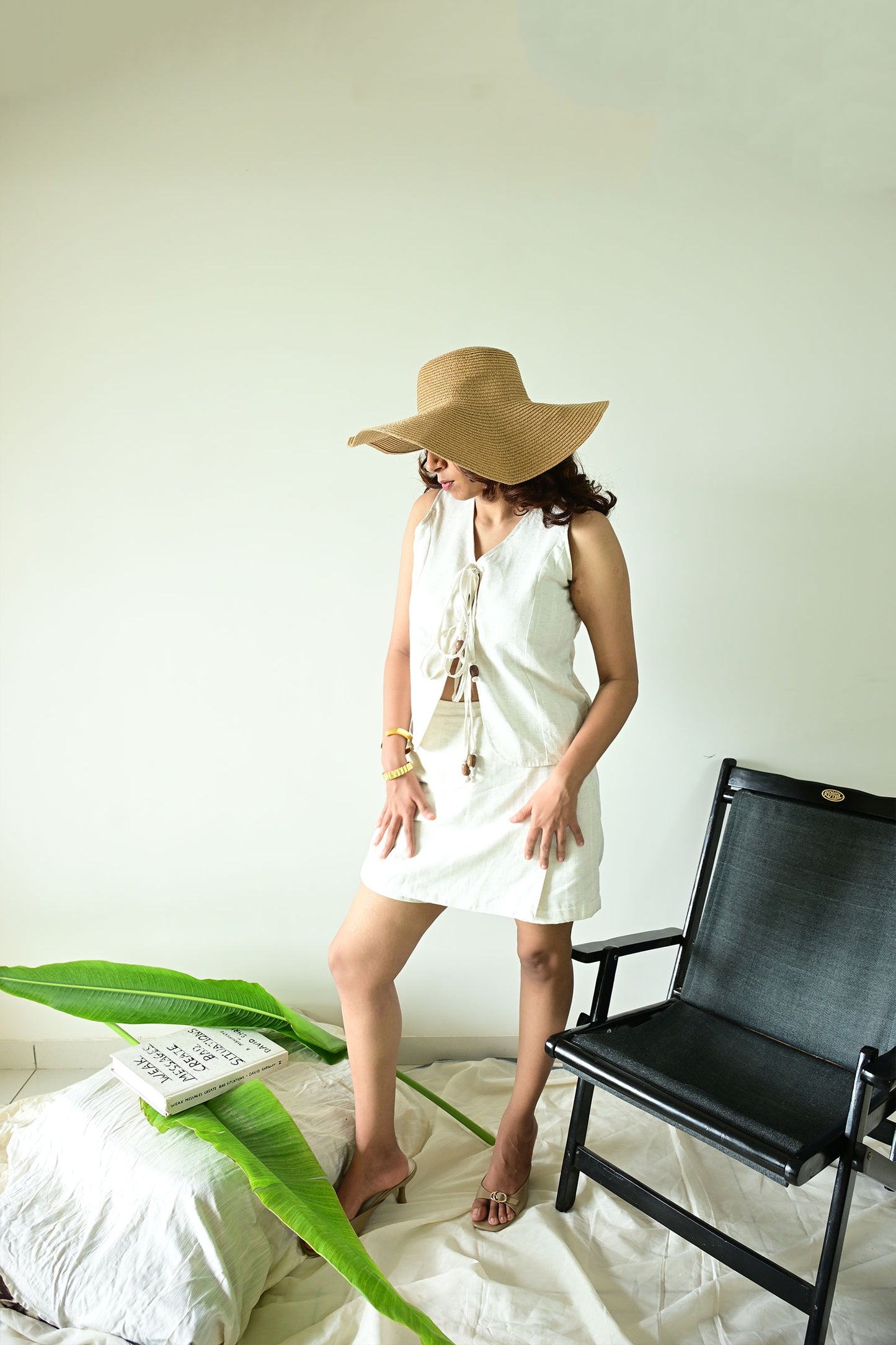 Off White Skort and Vest Co-ord Set