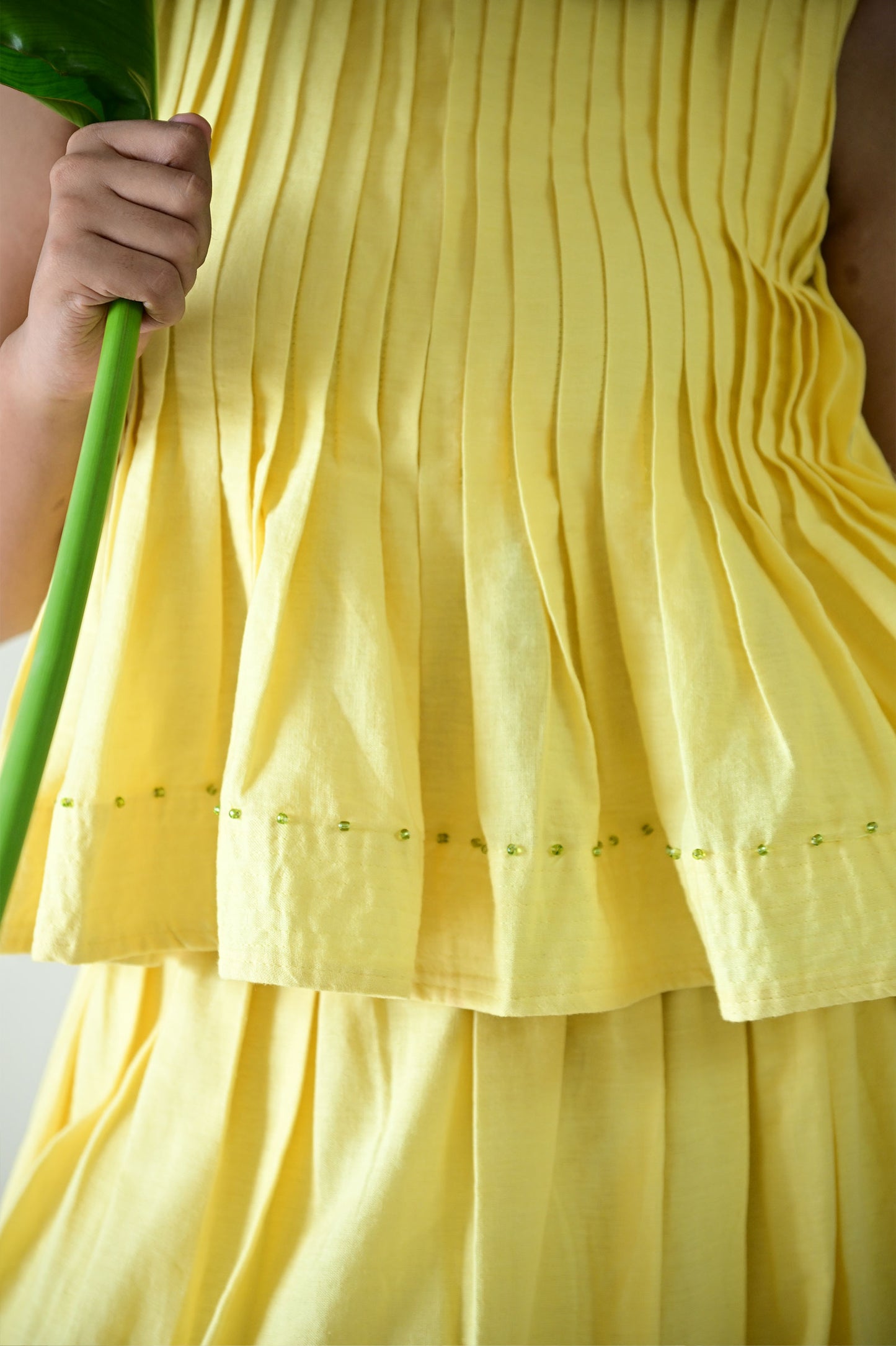 Butter Yellow FLowy Skirt Co-ord